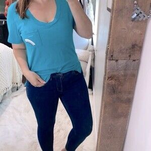 Good hYOUman. Turquoise weekend T-shirt size small